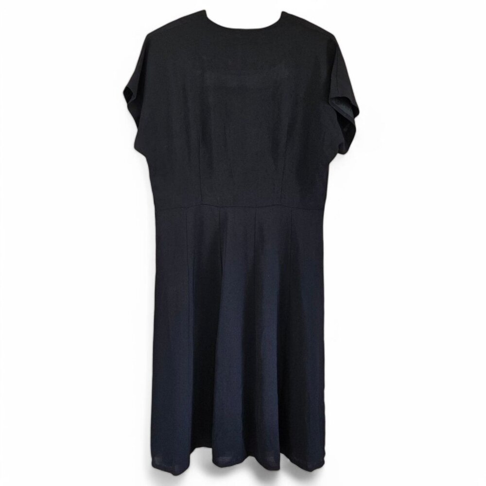 Vintage 1930s–40s Black Handmade Dress | Rayon | Midi Length - Picture 10 of 15